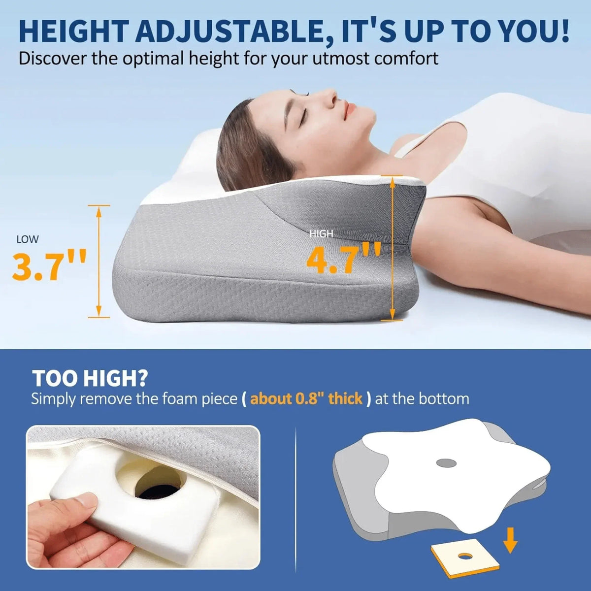 Butterfly Memory Foam Pillow – Orthopaedic Pain Relief Shaped Pillow