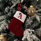 Cable-knit contrast Christmas stockings