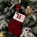 Cable-knit contrast Christmas stockings
