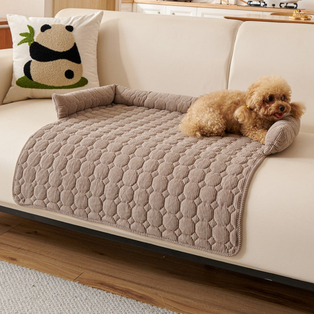 Canine Non-Slip Bolster Pet Quilted Bed