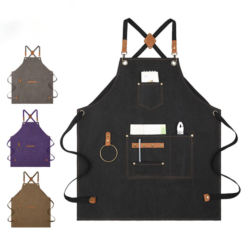 Canvas Sleeveless Apron – Waterproof & Oil-Proof Cotton Canvas