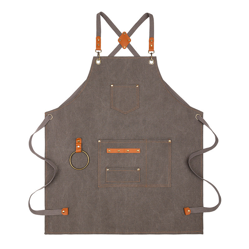 Canvas Sleeveless Apron – Waterproof & Oil-Proof Cotton Canvas