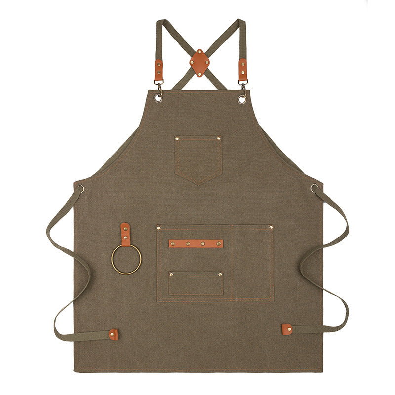 Canvas Sleeveless Apron – Waterproof & Oil-Proof Cotton Canvas