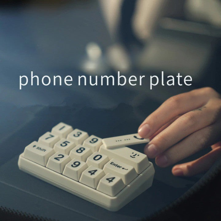 Car parking phone number display keyboard