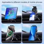 Car phone holder with wireless charging – automatic grip & 360° rotation