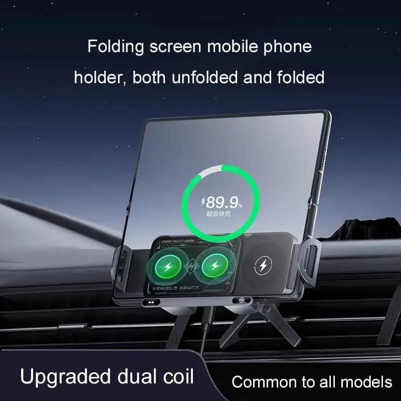 Car phone holder with wireless charging – automatic grip & 360° rotation