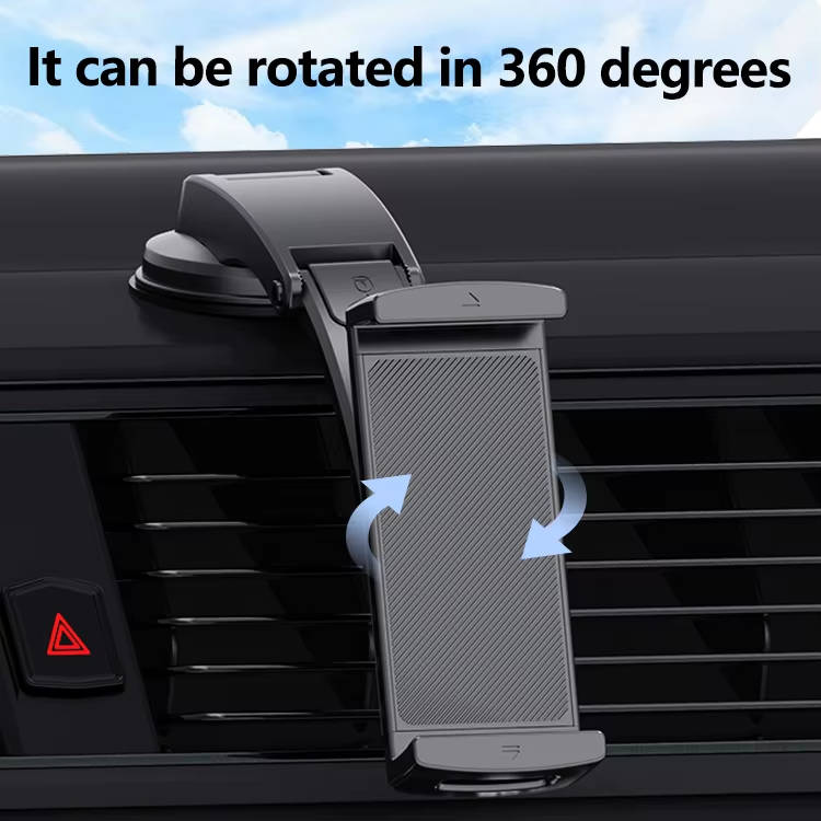 Car Tablet Mount, Dashboard Suction Holder, 360° Rotating Adjustable Arm