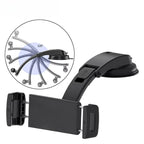 Car Tablet Mount, Dashboard Suction Holder, 360° Rotating Adjustable Arm