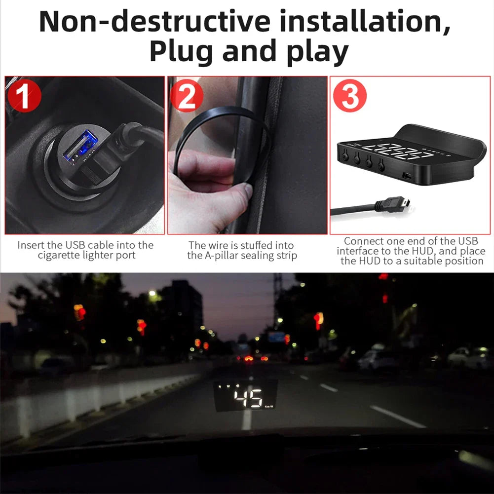 Car Windscreen HUD Speedometer Projector