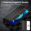 Carbon Fibre Flip Wallet Case for Samsung S23 with Magnetic Closure