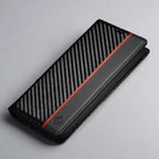 Carbon Fibre Flip Wallet Case for Samsung S23 with Magnetic Closure