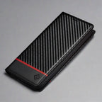 Carbon Fibre Flip Wallet Case for Samsung S23 with Magnetic Closure