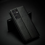 Carbon Fibre Flip Wallet Case for Samsung S23 with Magnetic Closure