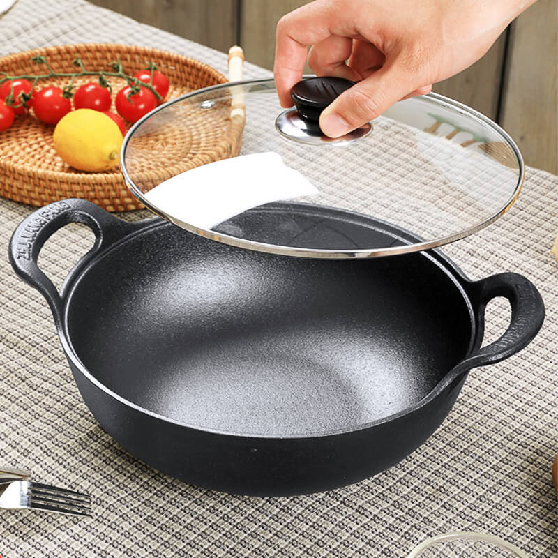 CastePrima Pan – Durable Non-Stick with Wooden Lid