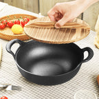 CastePrima Pan – Durable Non-Stick with Wooden Lid