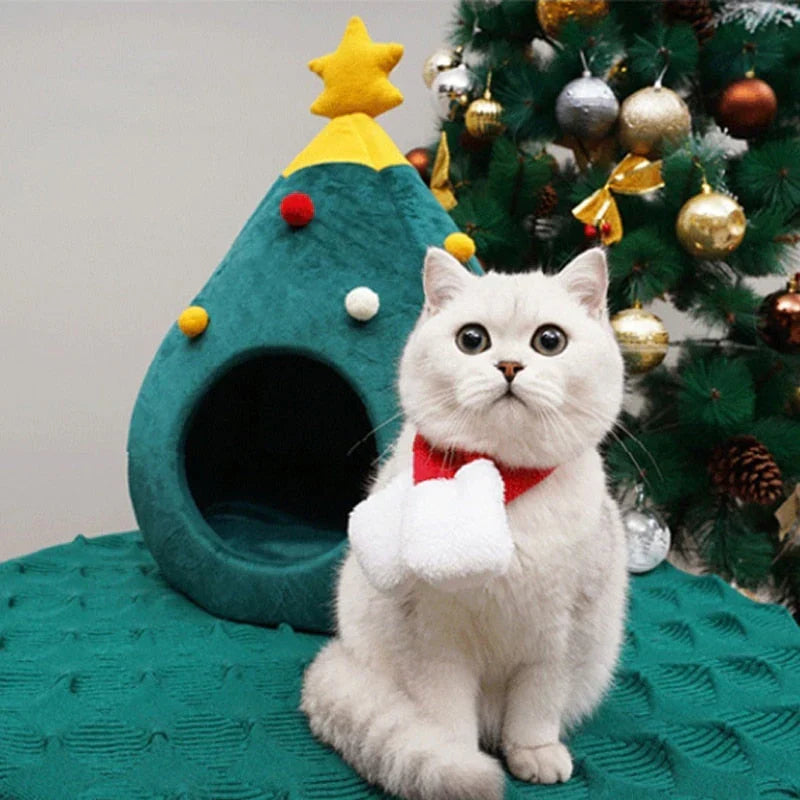 Cat Bed Christmas Tree – CozyTree Haven