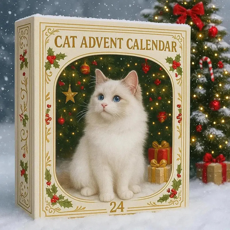 Cat Christmas Advent Calendar – 24 Festive Acrylic Cat Figurines
