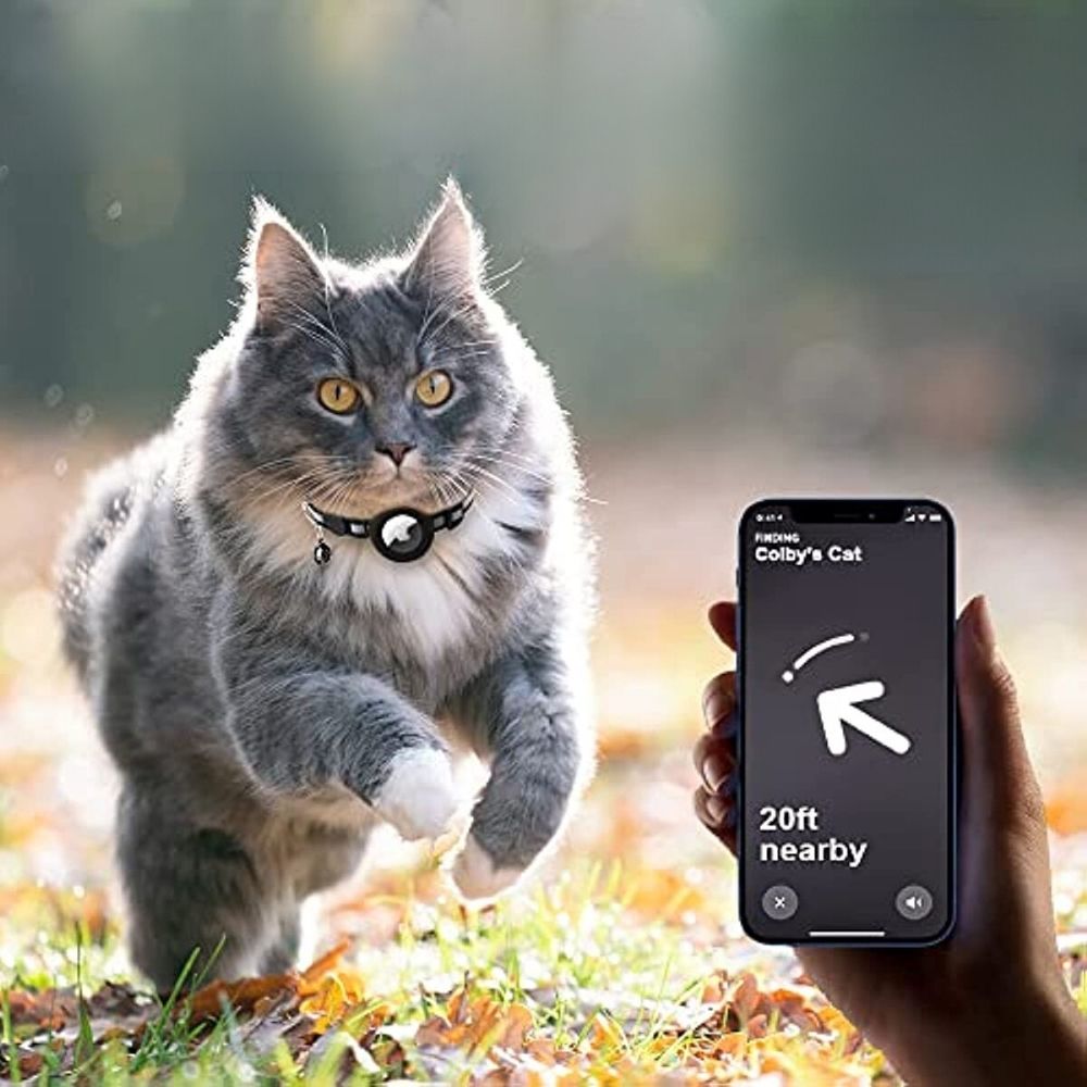 Cat Collar with GPS Tracker Holder, Reflective, Safety Release Buckle