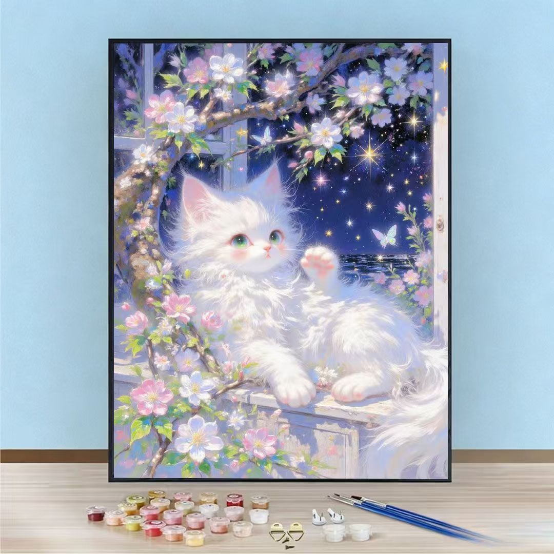 Cat-Themed Paint by Numbers Art Kit