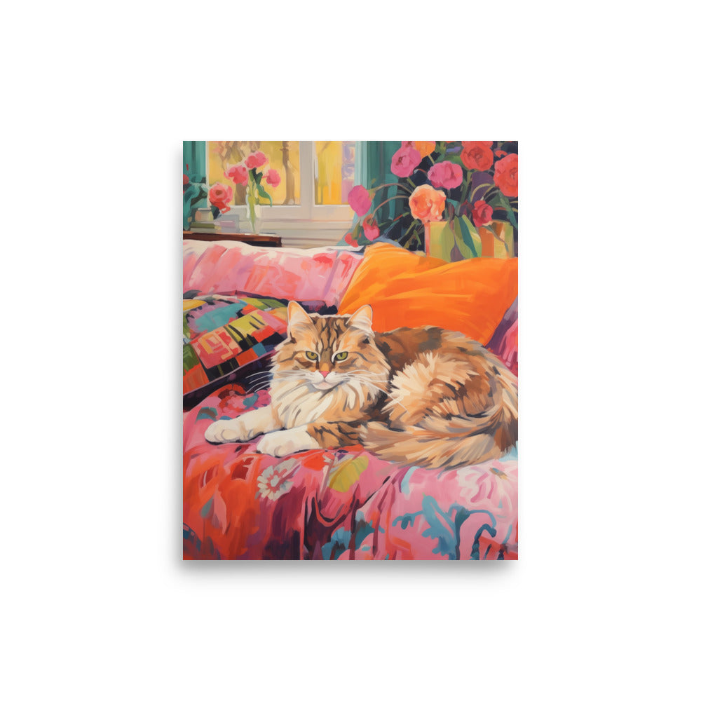 Cat under the sofa art print