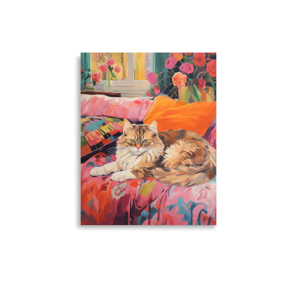 Cat under the sofa art print