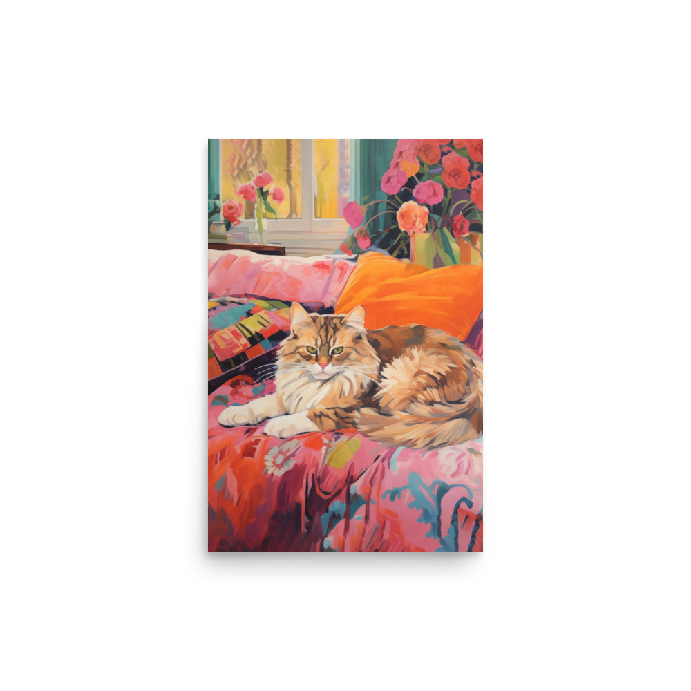 Cat under the sofa art print