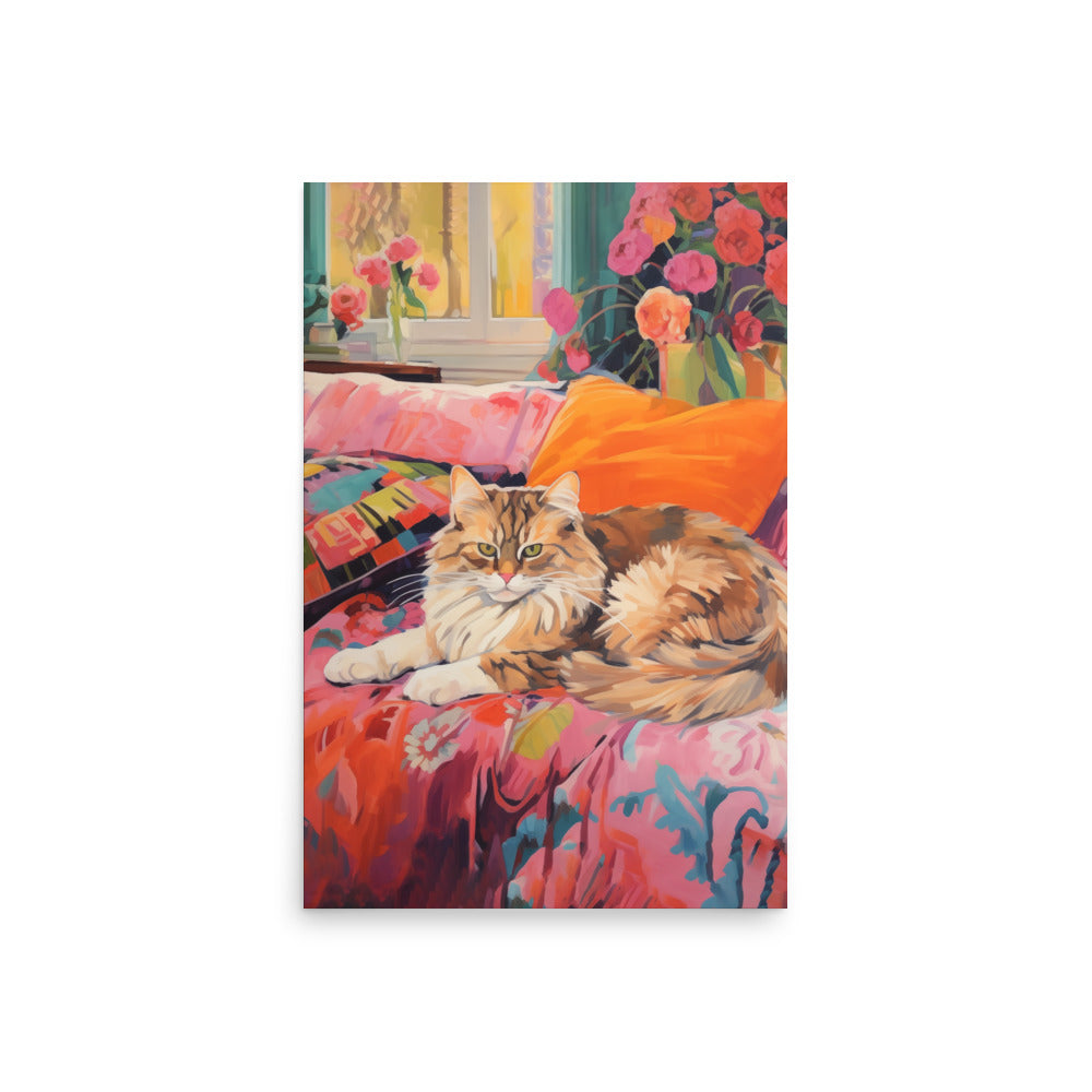 Cat under the sofa art print