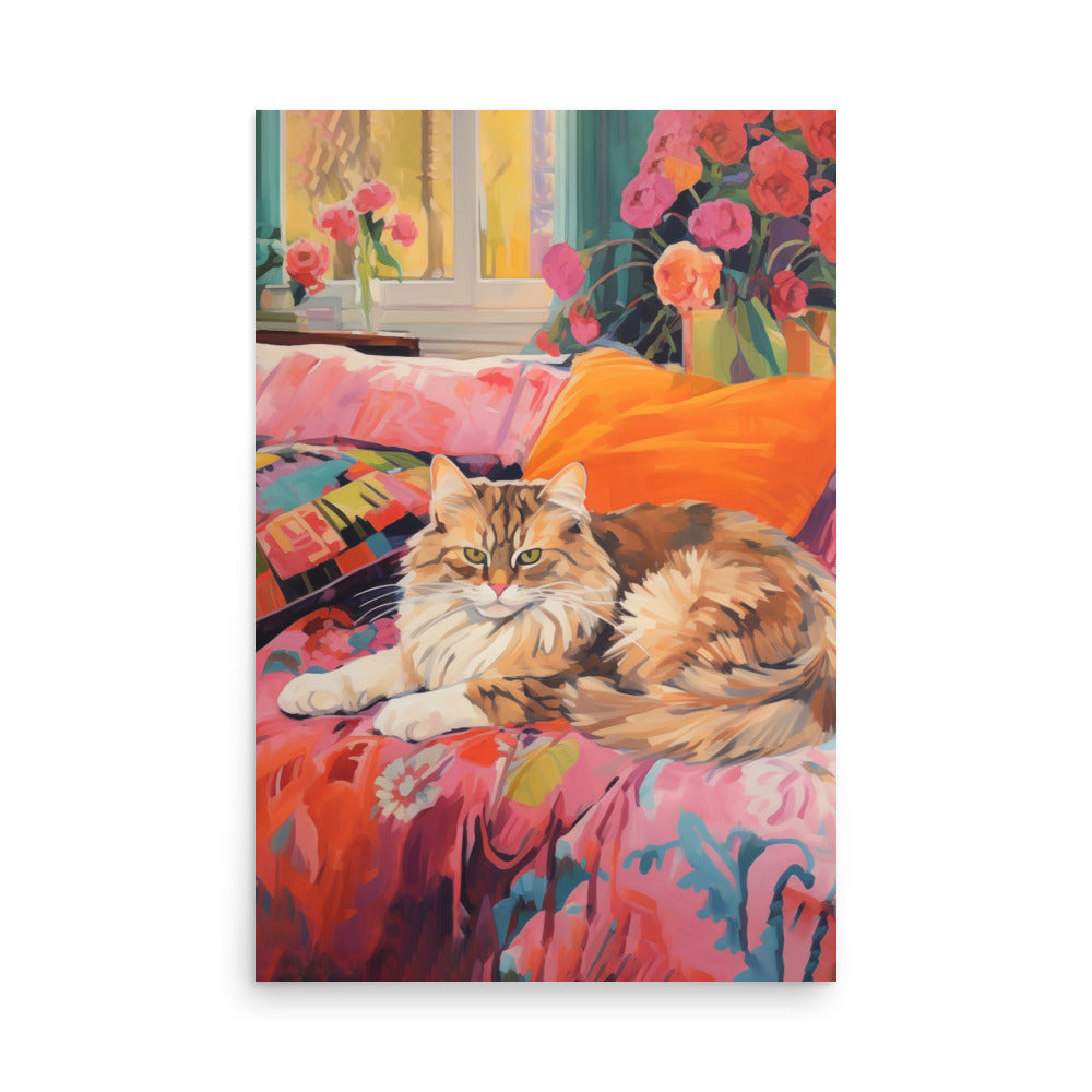 Cat under the sofa art print