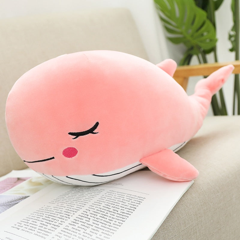 Cheerful Chonky Plumpy Pink Blue Whale Plushie
