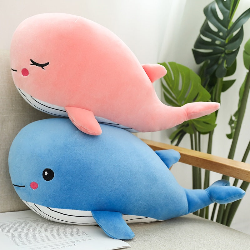 Cheerful Chonky Plumpy Pink Blue Whale Plushie