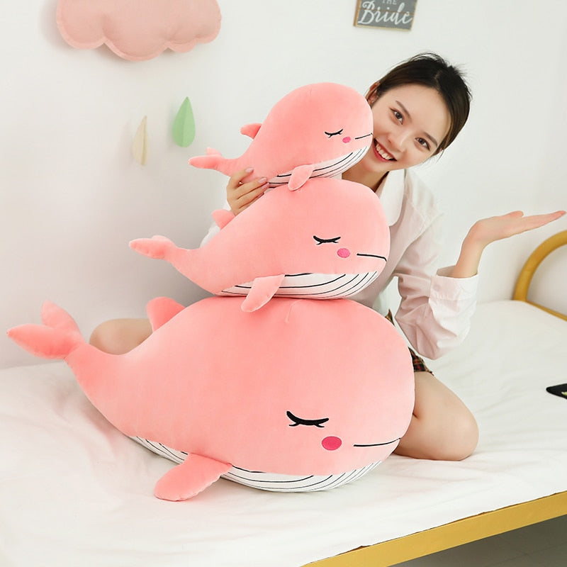 Cheerful Chonky Plumpy Pink Blue Whale Plushie