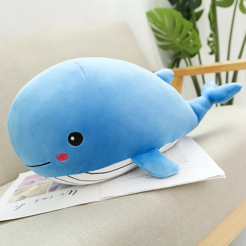 Cheerful Chonky Plumpy Pink Blue Whale Plushie