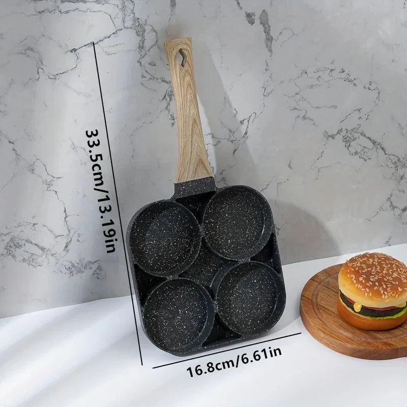 ChefVerra Non-Stick Omelette Pan – 4-hole frying pan for eggs, pancakes and burgers
