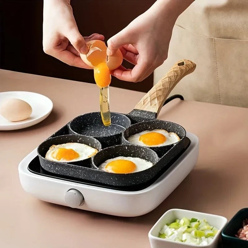 ChefVerra Non-Stick Omelette Pan – 4-hole frying pan for eggs, pancakes and burgers