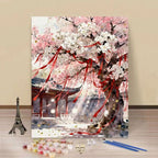 Cherry Blossom Scenic Paint by Numbers Kit