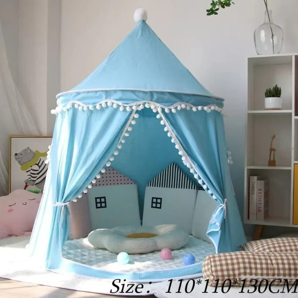 Children's Canvas Play Teepee, 100% Cotton, Pine Poles, Spacious