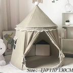 Children's Canvas Play Teepee, 100% Cotton, Pine Poles, Spacious