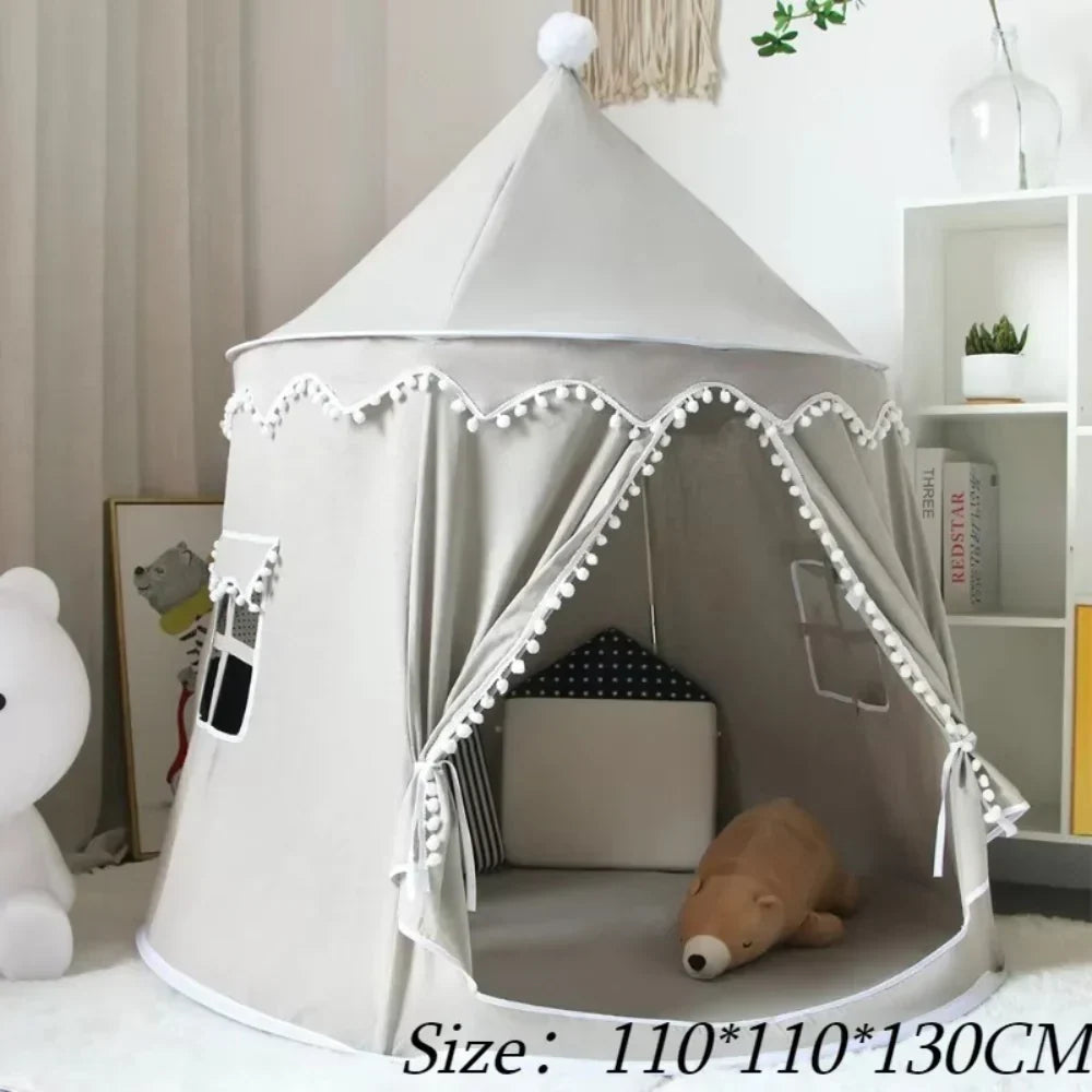 Children's Canvas Play Teepee, 100% Cotton, Pine Poles, Spacious
