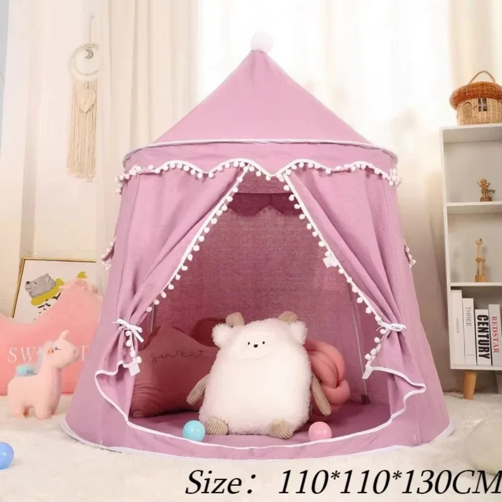 Children's Canvas Play Teepee, 100% Cotton, Pine Poles, Spacious