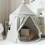 Children's Canvas Play Teepee, 100% Cotton, Pine Poles, Spacious