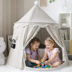 Children's Canvas Play Teepee, 100% Cotton, Pine Poles, Spacious