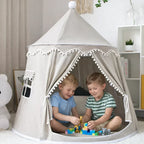 Children's Canvas Play Teepee, 100% Cotton, Pine Poles, Spacious