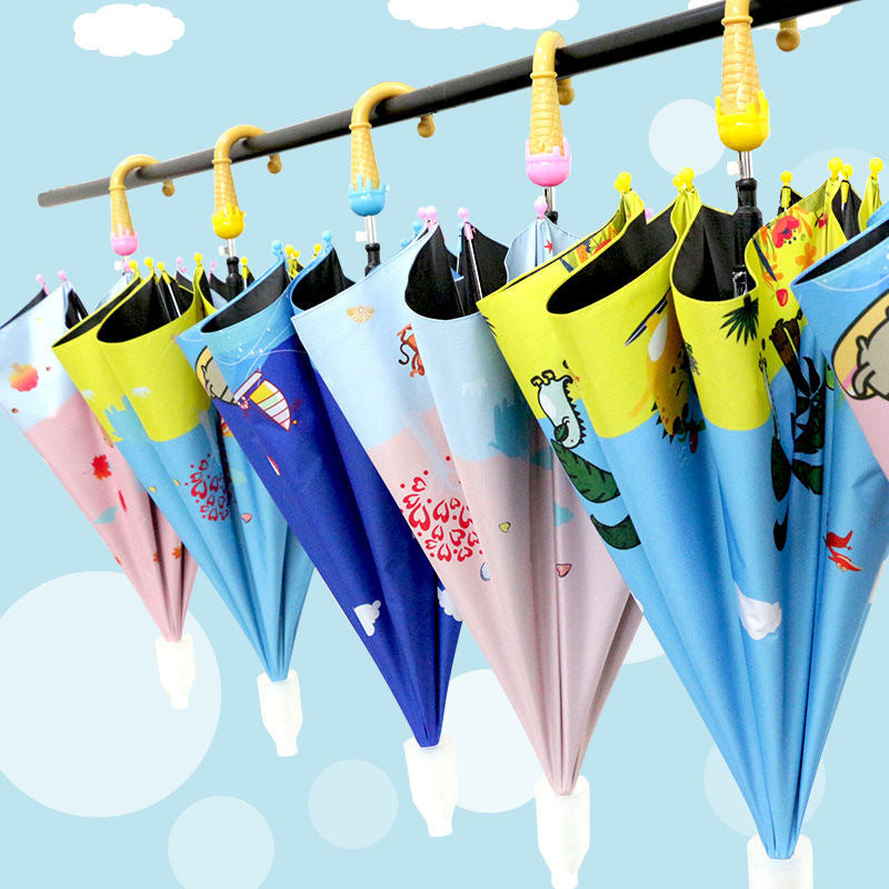Children's Folding Umbrella with Cheerful Animal Design