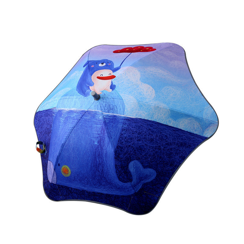 Children's Folding Umbrella with Fun Animal Design