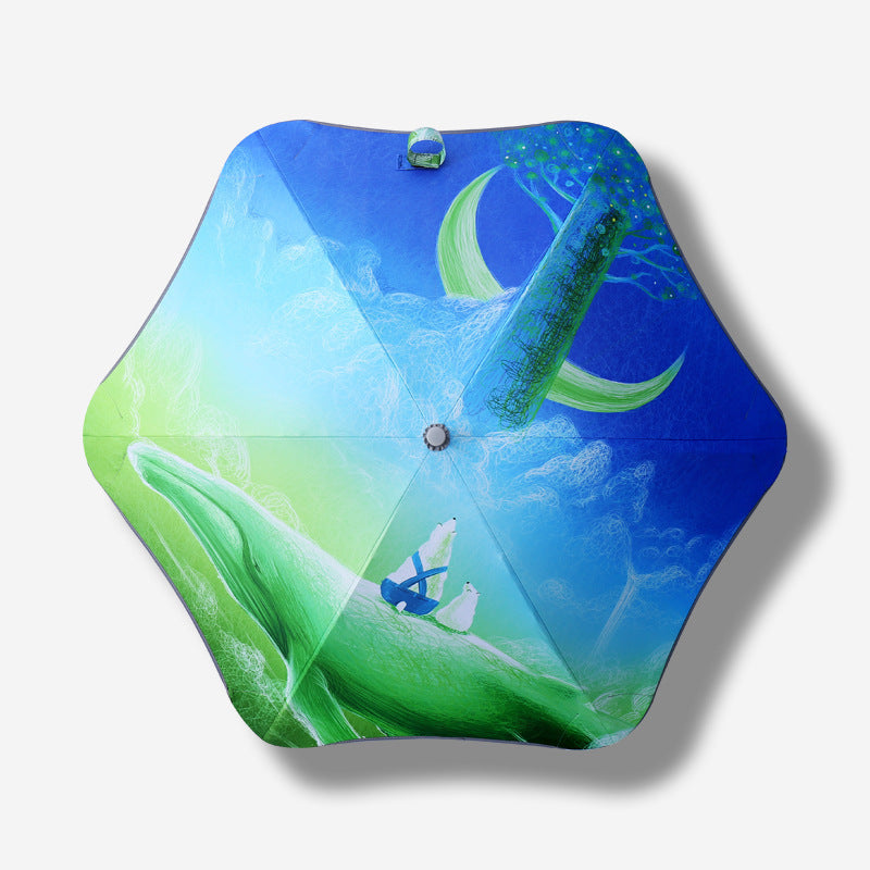Children's Folding Umbrella with Fun Animal Design