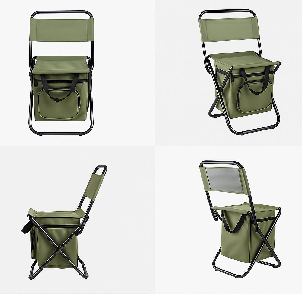 ChillPack Outdoor Chair – Foldable Camping Chair with Backrest and Integrated Cooler Bag