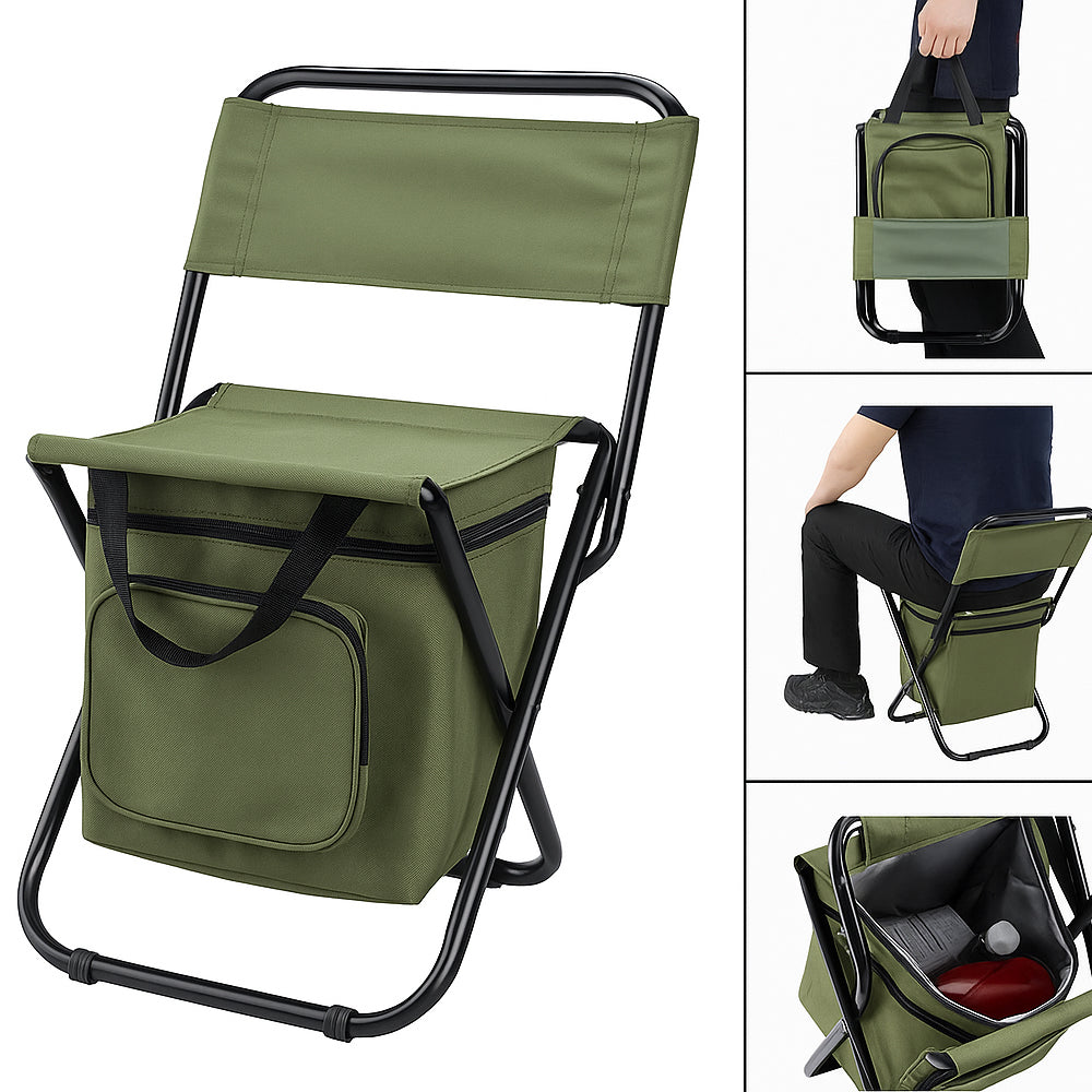 ChillPack Outdoor Chair – Foldable Camping Chair with Backrest and Integrated Cooler Bag