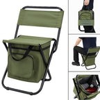 ChillPack Outdoor Chair – Foldable Camping Chair with Backrest and Integrated Cooler Bag