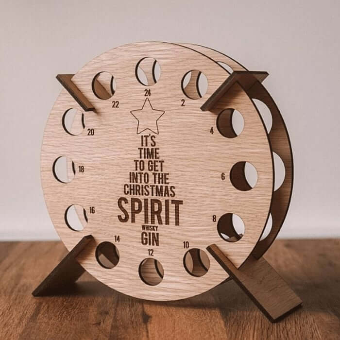 Boneroshop | Christmas Advent Calendar Tree | Wooden Beer & Wine Holder | Reusable Birch Wood