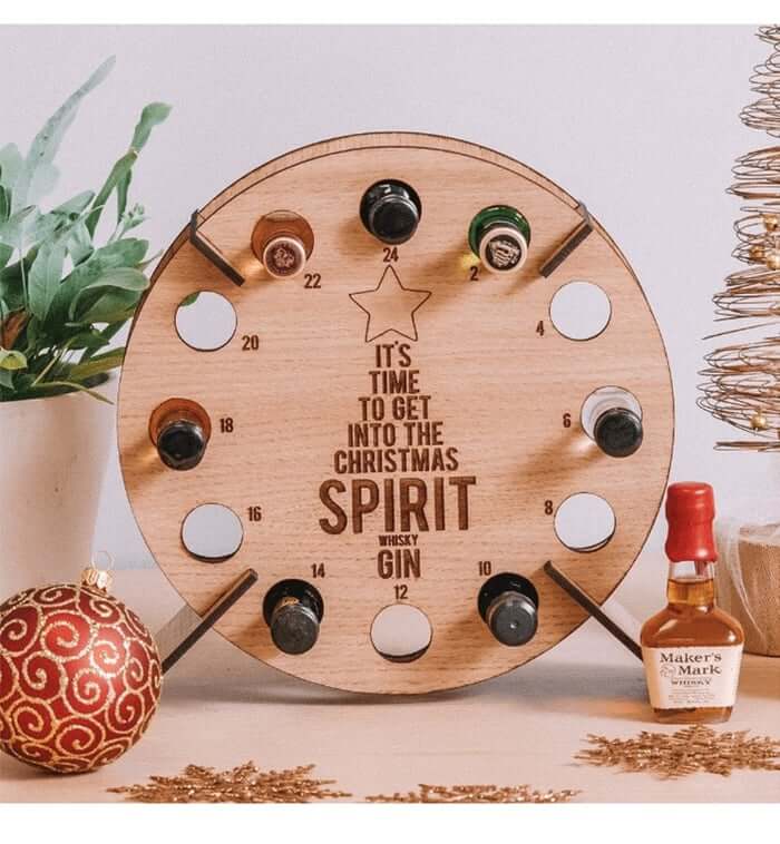 Boneroshop | Christmas Advent Calendar Tree | Wooden Beer & Wine Holder | Reusable Birch Wood